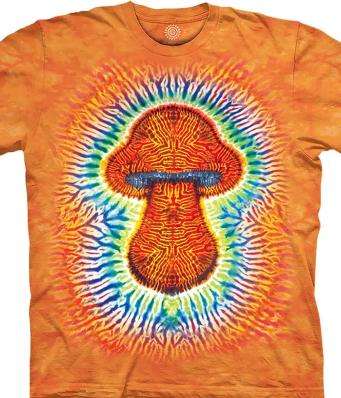 Liquid Blue TShirt Men Tie Dye Mushroom Classic Cotton TShirt