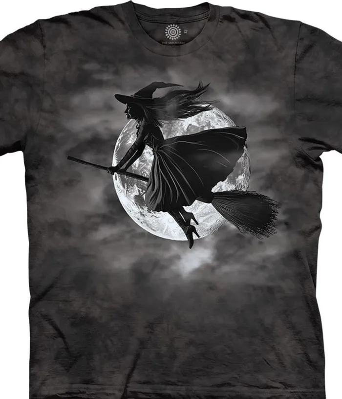 Liquid Blue TShirt Men Witch Moon Classic Cotton TShirt