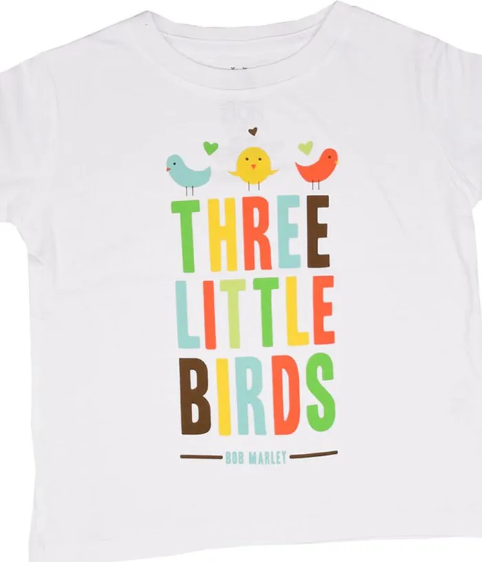 Liquid Blue Toddler Kids Marley Bird Hearts Toddler White TShirt