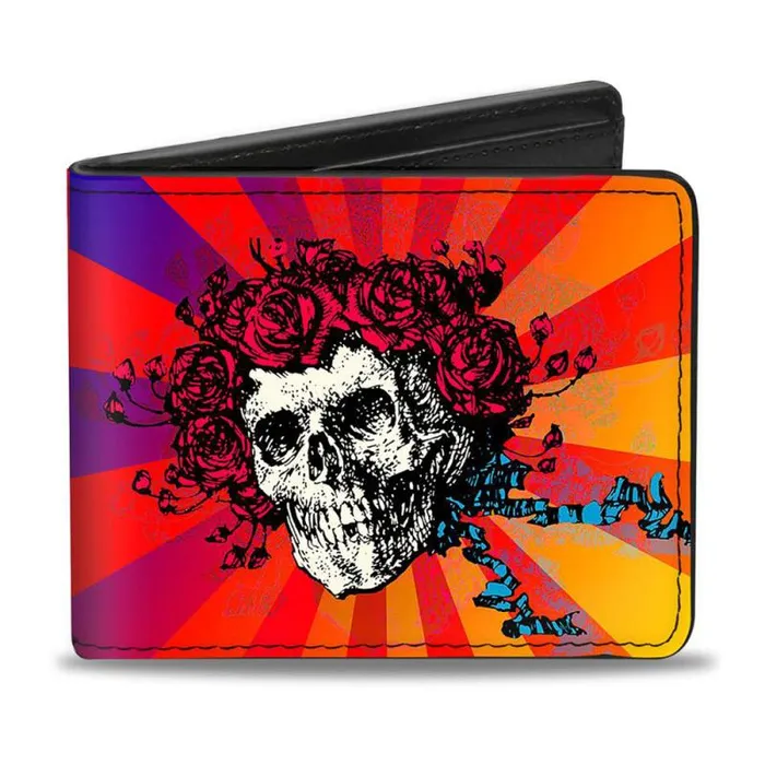 Liquid Blue Wallets Accessories GD Skull And Roses Ombre BiFold Wallet