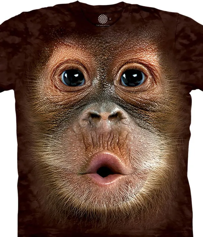 Liquid Blue Youth Kids Big Face Baby Orangutan Kids039 TShirt