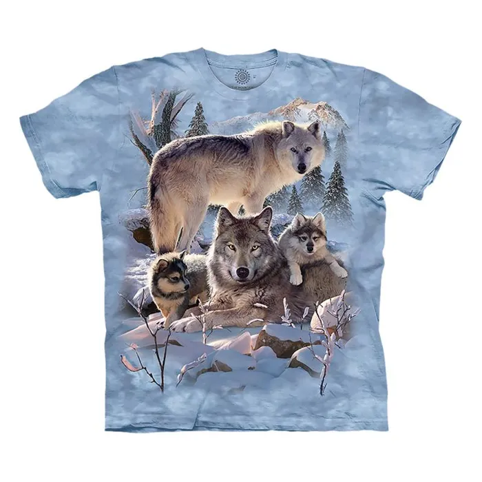 Liquid Blue Youth Kids Wolf Family Mountain Kids039 TShirt