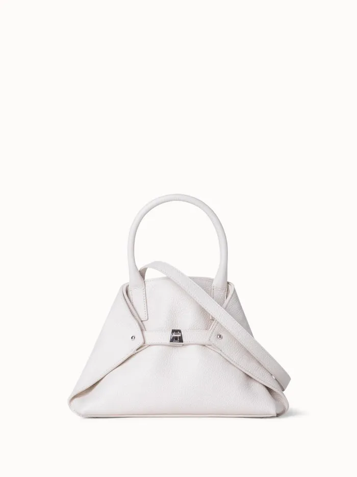 Little Ai Messenger Bag In Cervocalf Leather Alabaster Women Akris Crossbody Bags