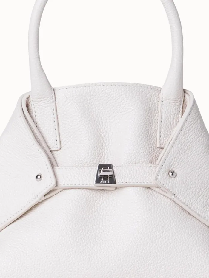 Little Ai Messenger Bag In Cervocalf Leather Alabaster Women Akris Crossbody Bags
