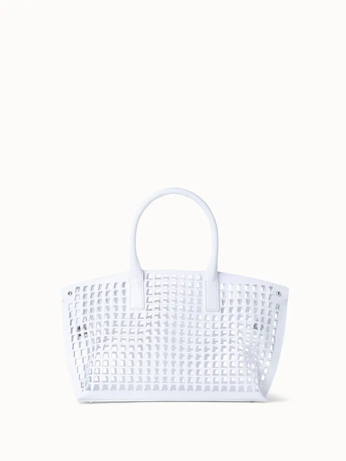 Little Ai Messenger Bag In Trapezoid Lasercut White Women Akris Crossbody Bags