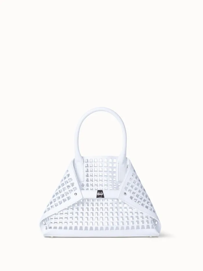Little Ai Messenger Bag In Trapezoid Lasercut White Women Akris Crossbody Bags