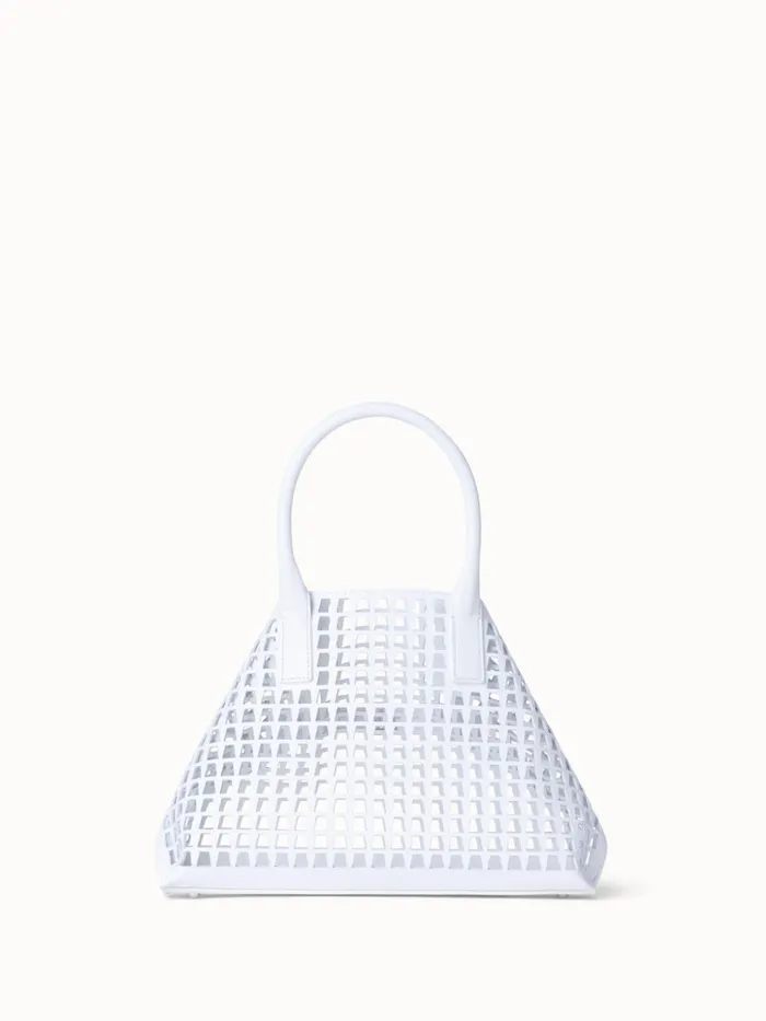 Little Ai Messenger Bag In Trapezoid Lasercut White Women Akris Crossbody Bags