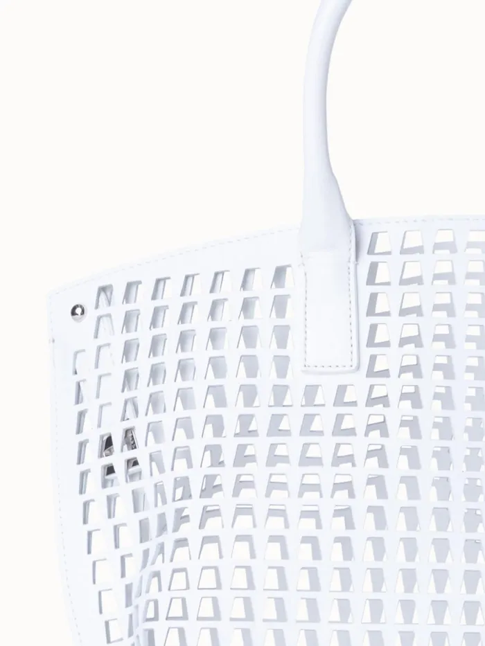 Little Ai Messenger Bag In Trapezoid Lasercut White Women Akris Crossbody Bags
