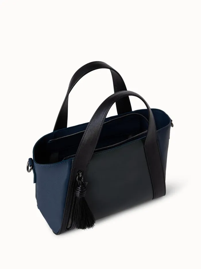 Little Alexa Handbag In Softcalf Colorblock Bottlepacificblack Women Akris Crossbody Bags