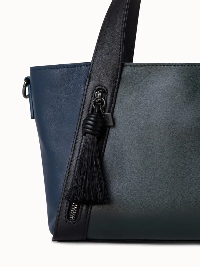 Little Alexa Handbag In Softcalf Colorblock Bottlepacificblack Women Akris Crossbody Bags