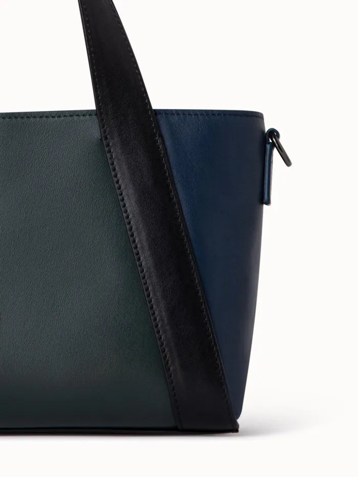 Little Alexa Handbag In Softcalf Colorblock Bottlepacificblack Women Akris Crossbody Bags