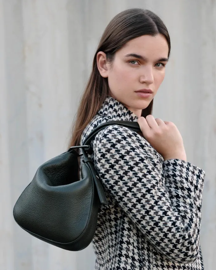 Little Anna Hobo Bag In Leather Olive Women Akris Mini Bags
