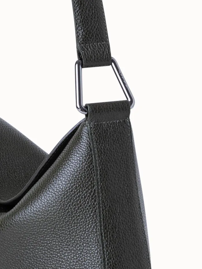 Little Anna Hobo Bag In Leather Olive Women Akris Mini Bags