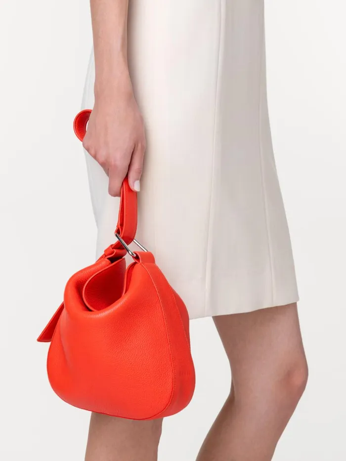 Little Anna Hobo In Alcecalf Leather Tangerine Women Akris Mini Bags