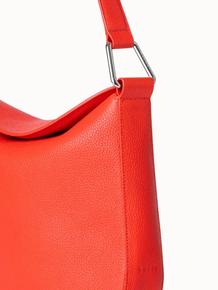 Little Anna Hobo In Alcecalf Leather Tangerine Women Akris Mini Bags