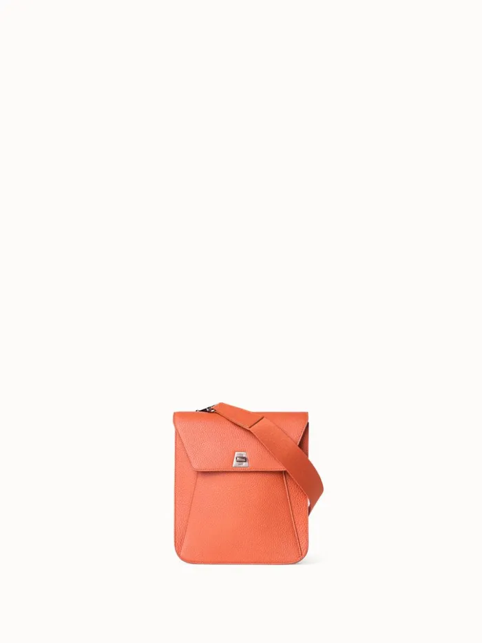 Little Anouk Messenger Bag In Leather Terra Cotta Women Akris Mini Bags