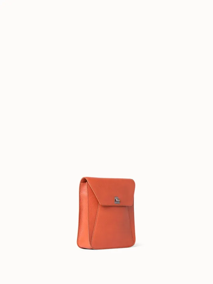 Little Anouk Messenger Bag In Leather Terra Cotta Women Akris Mini Bags
