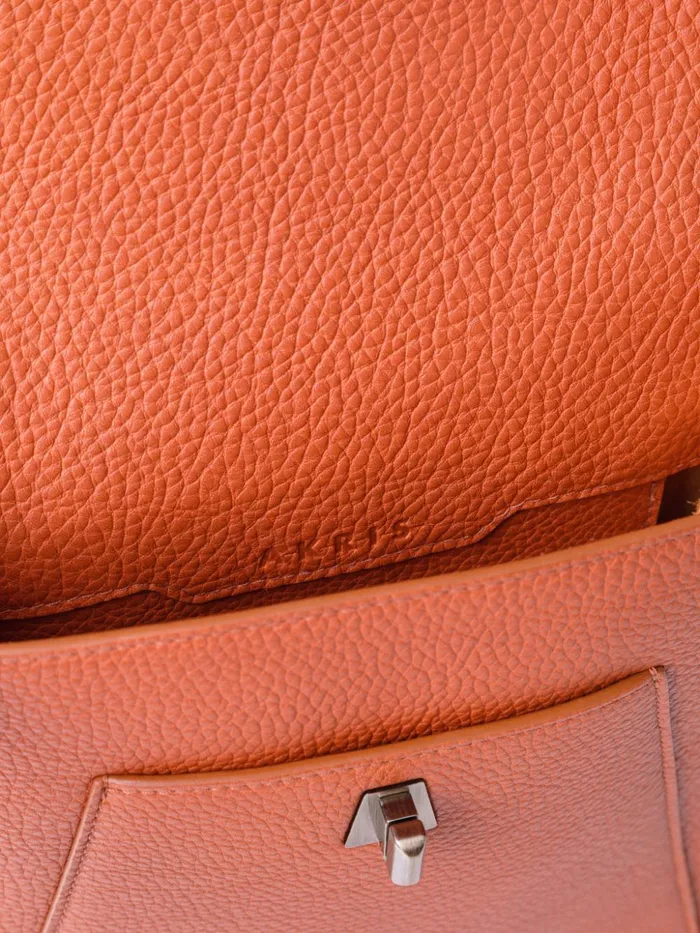 Little Anouk Messenger Bag In Leather Terra Cotta Women Akris Mini Bags