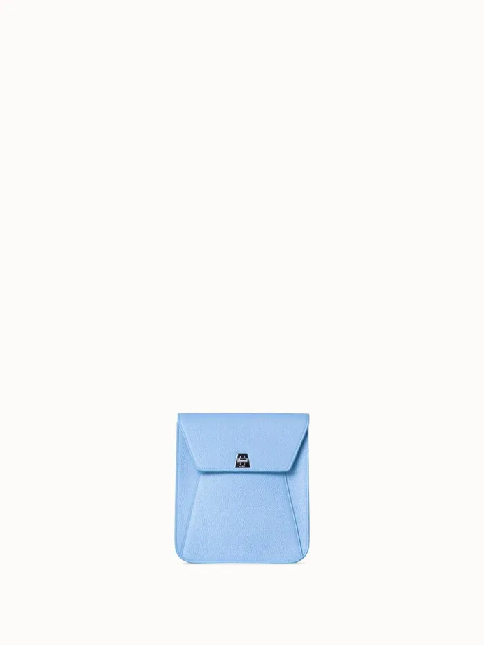 Little Anouk Messenger In Calf Leather Powder Blue Women Akris Messenger Bags