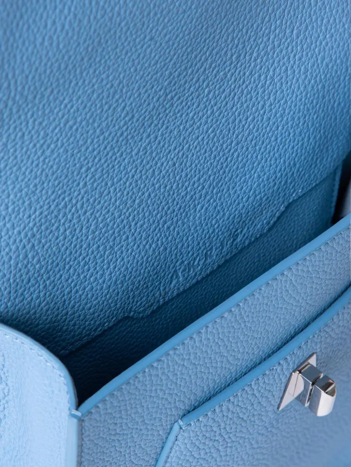 Little Anouk Messenger In Calf Leather Powder Blue Women Akris Messenger Bags