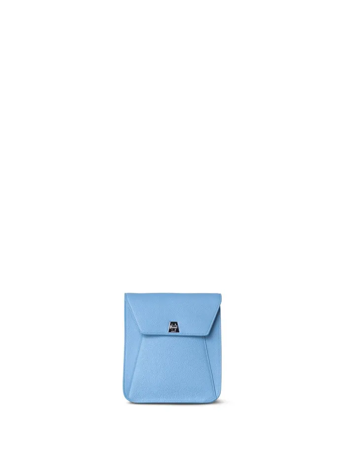 Little Anouk Messenger In Calf Leather Powder Blue Women Akris Messenger Bags