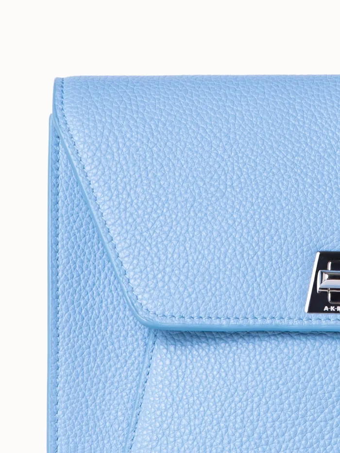 Little Anouk Messenger In Calf Leather Powder Blue Women Akris Messenger Bags
