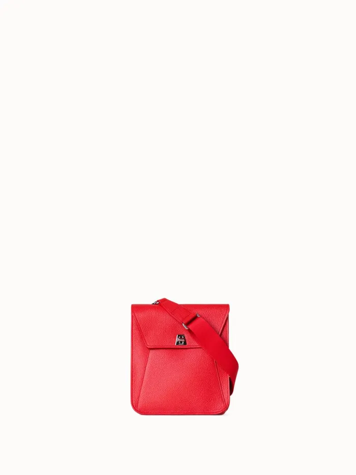 Little Anouk Messenger In Calf Leather Scarlet Women Akris Mini Bags