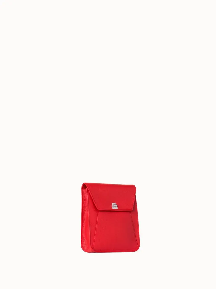 Little Anouk Messenger In Calf Leather Scarlet Women Akris Mini Bags