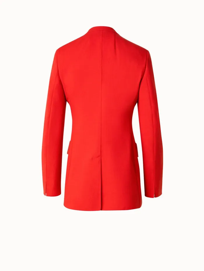 Long DoubleBreasted Jacket In Wool DoubleFace Poppy Women Akris Jackets