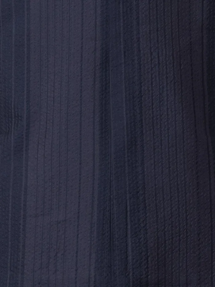 Long Jacket In Silk Cotton Seersucker Navy Women Akris Jackets