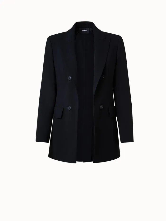 Long Jacket In Wool DoubleFace Black Women Akris Jackets