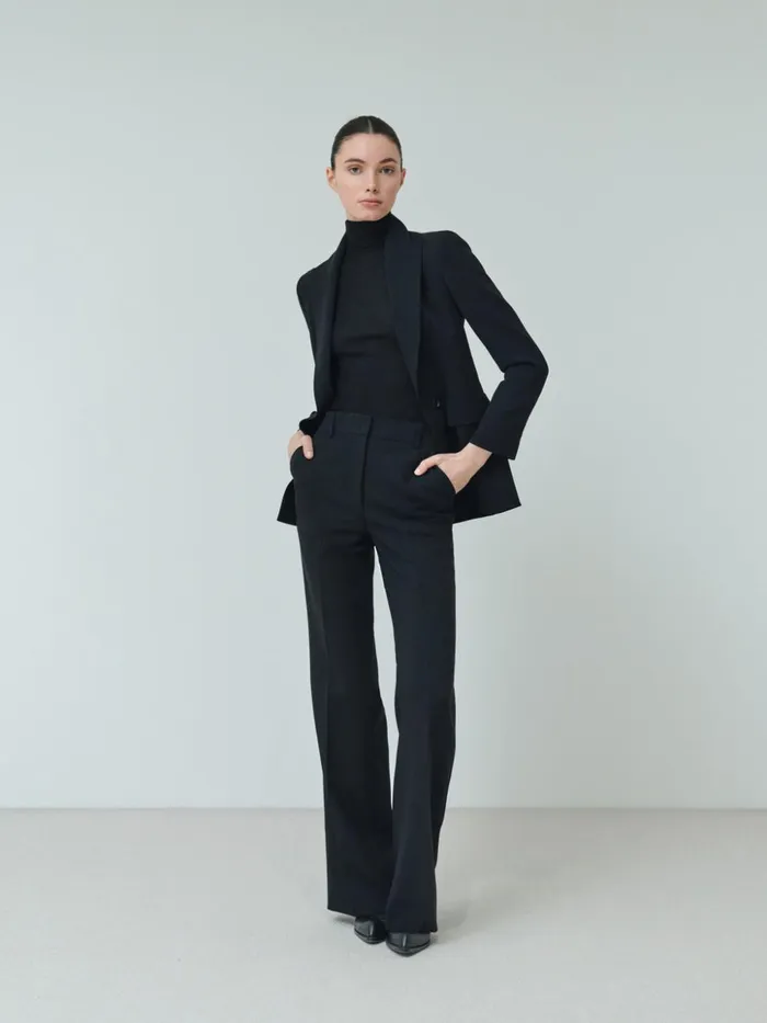 Long Jacket In Wool DoubleFace Black Women Akris Jackets