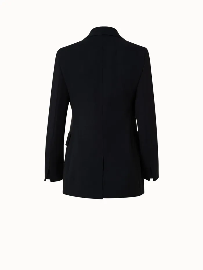 Long Jacket In Wool DoubleFace Black Women Akris Jackets