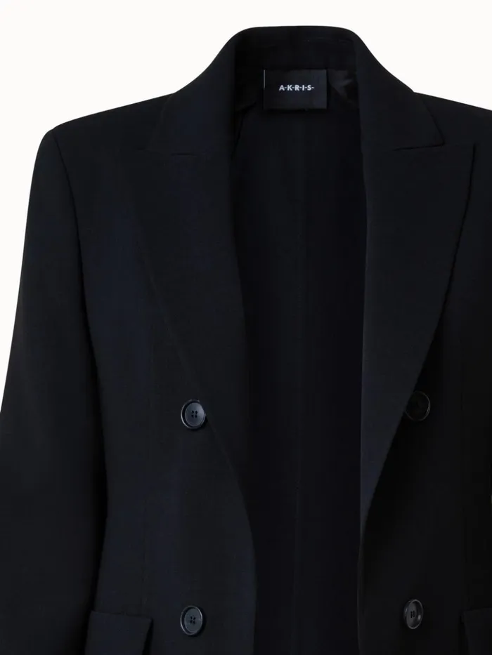 Long Jacket In Wool DoubleFace Black Women Akris Jackets