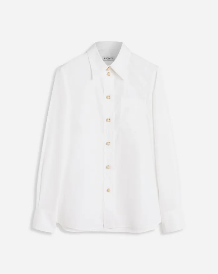 Long Sleeve Shirt In Poplin Optical White Women Lanvin Tops
