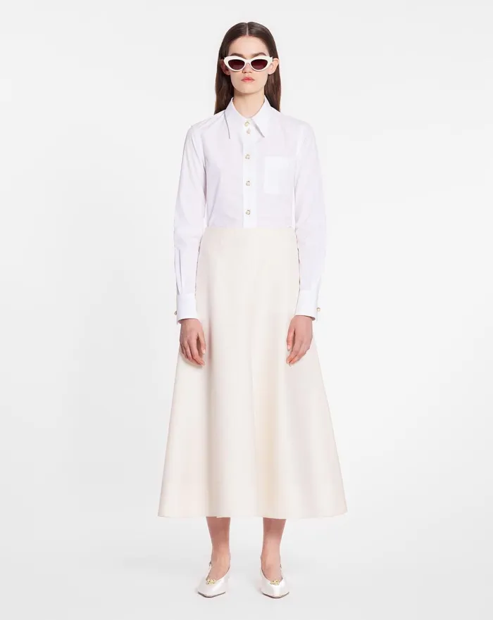 Long Sleeve Shirt In Poplin Optical White Women Lanvin Tops