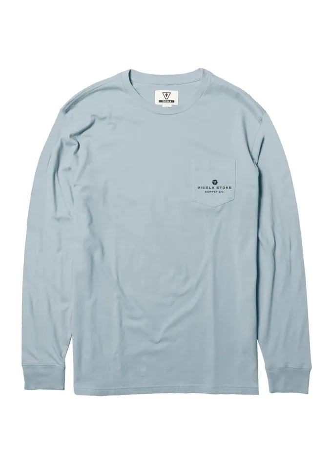 Long Sleeve Tees Insignia Ls Pkt Tee Ice Blue Vissla Men Long Sleeve Tees Insignia Ls Pkt Tee Ice Blue Vissla Men