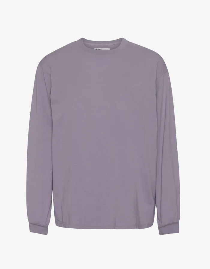 Long Sleeve Tops Women Colorfulstandard Oversized Organic LS TShirt 8211 Purple Haze