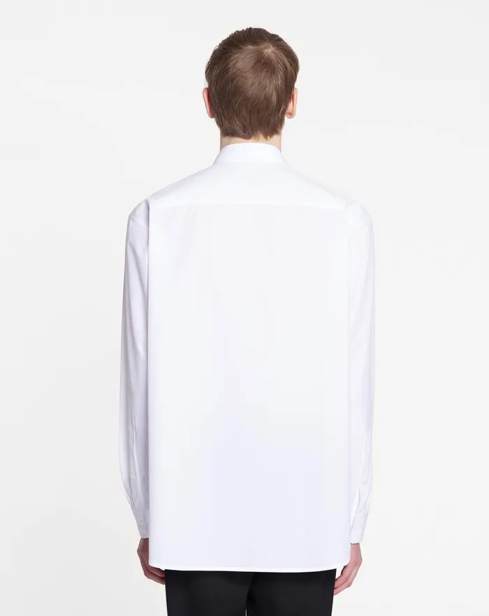 Loosefit Studded Bib Shirt Optic White Men Lanvin Shirts Loosefit Studded Bib Shirt Optic White Men Lanvin Shirts