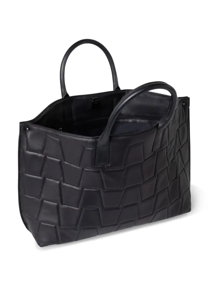 Medium Ai Messenger Bag In Trapezoid Quilt Black Women Akris Crossbody Bags