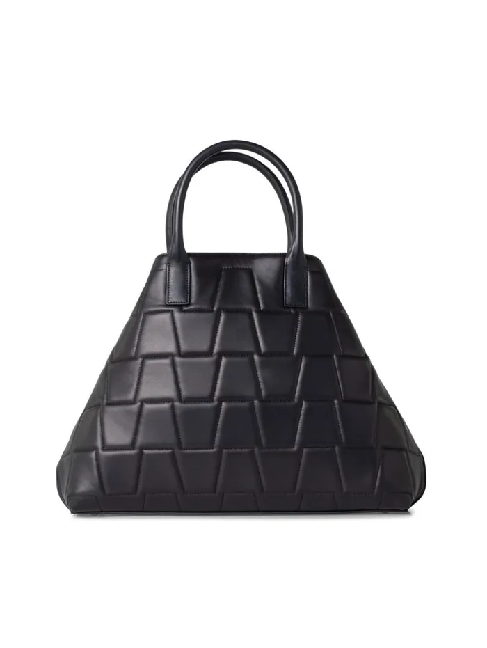Medium Ai Messenger Bag In Trapezoid Quilt Black Women Akris Tote Bags