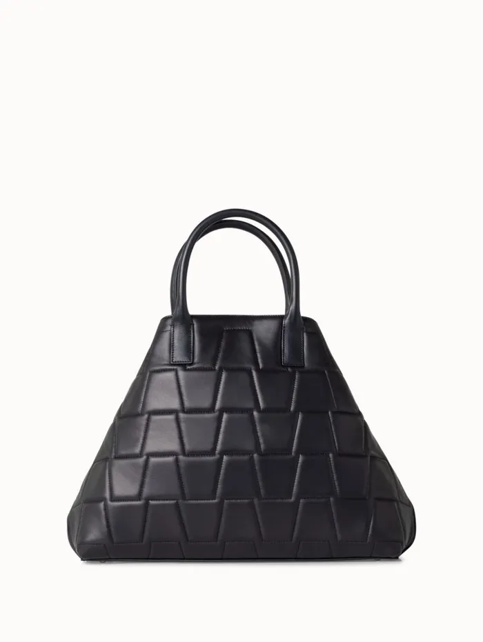Medium Ai Messenger Bag In Trapezoid Quilt Black Women Akris Tote Bags