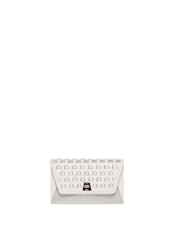 Medium Anouk Crossbody Clutch Bag With Handwoven Details Cream Women Akris Clutches