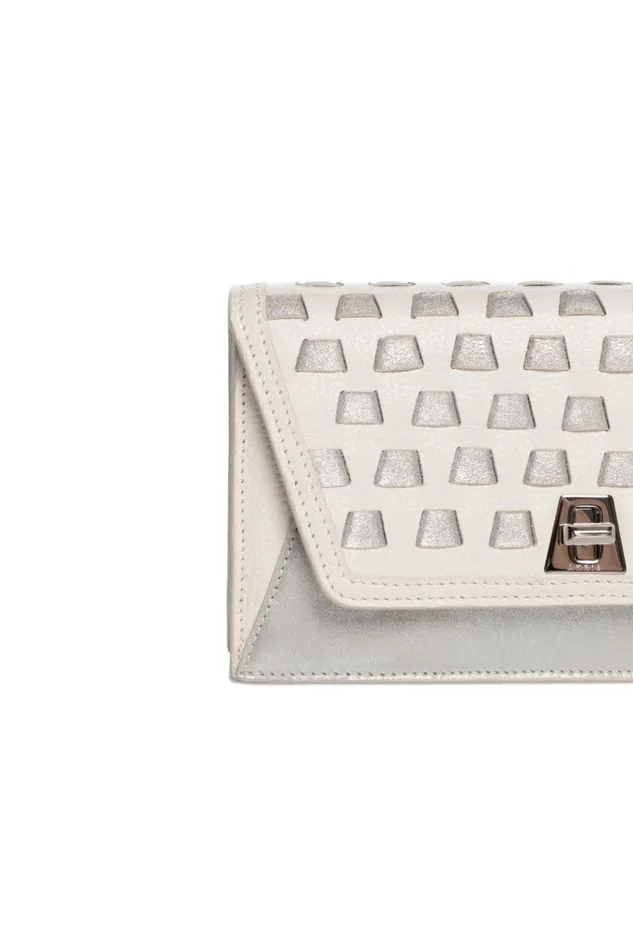 Medium Anouk Crossbody Clutch Bag With Handwoven Details Cream Women Akris Clutches