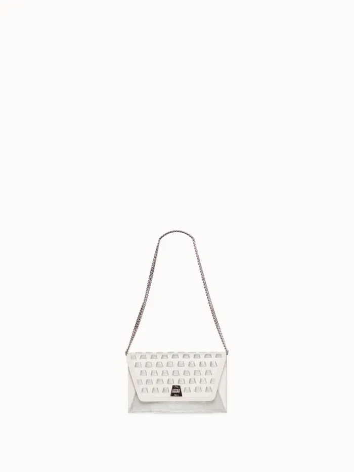 Medium Anouk Crossbody Clutch Bag With Handwoven Details Cream Women Akris Clutches