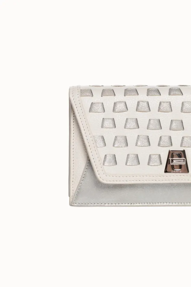 Medium Anouk Crossbody Clutch Bag With Handwoven Details Cream Women Akris Clutches