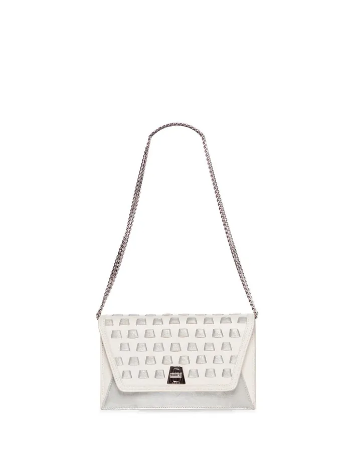 Medium Anouk Crossbody Clutch Bag With Handwoven Details Cream Women Akris Clutches