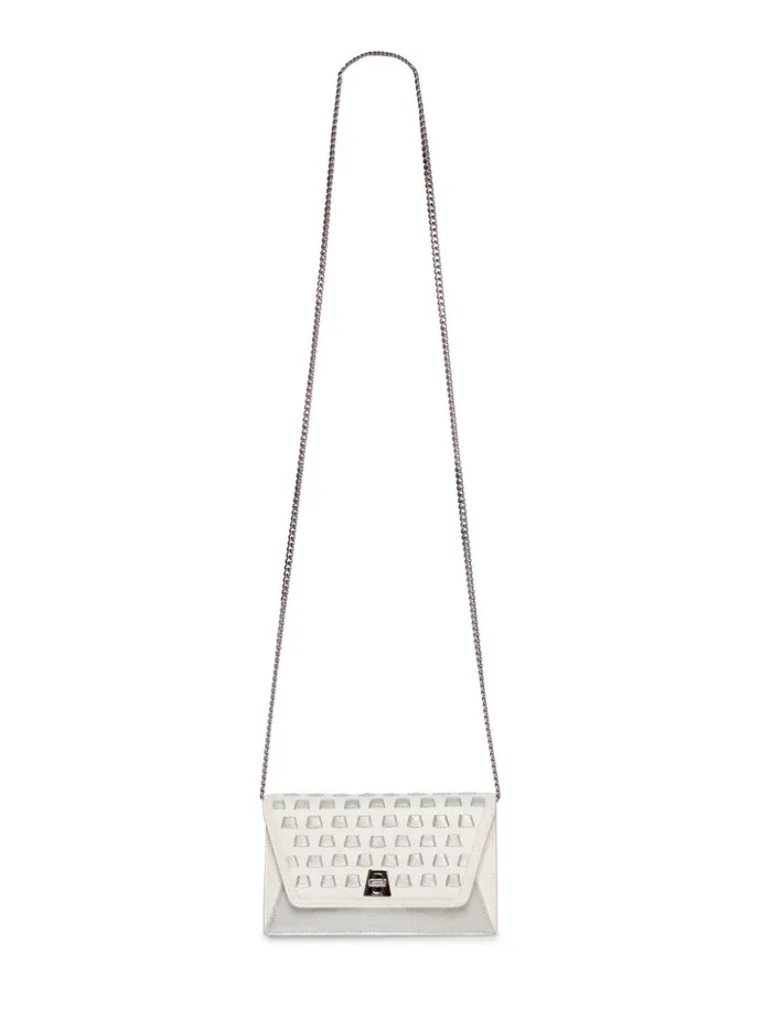 Medium Anouk Crossbody Clutch Bag With Handwoven Details Cream Women Akris Clutches