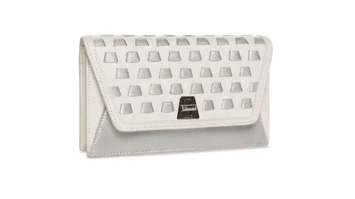 Medium Anouk Crossbody Clutch Bag With Handwoven Details Cream Women Akris Clutches