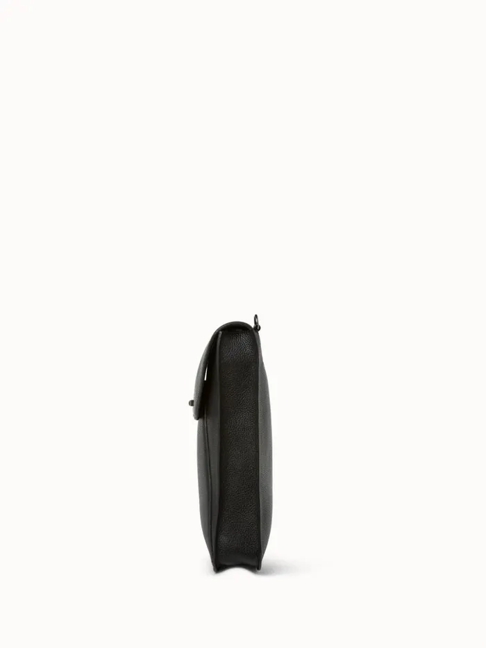 Medium Anouk Messenger In Cervocalf Leather Black Women Akris Crossbody Bags